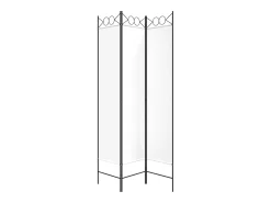 Biombo-Mampara divisoria de 3 paneles Tela Blanca 120x200 cm Blanco