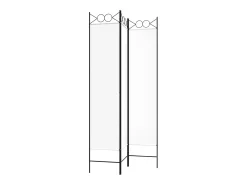 Biombo-Mampara divisoria de 3 paneles Tela Blanca 120x200 cm Blanco