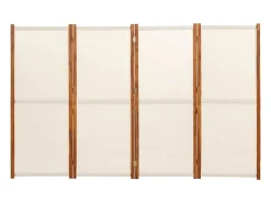 Hot Mampara divisoria de 4 paneles Blanco 280x180 cm Crema