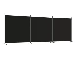 Hot Mampara divisoria de 3 paneles Tela Negra 525x180 cm Negro