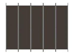 Mampara divisoria de 5 paneles Marrón 250x200 cm Tela Marru00f3n Outlet