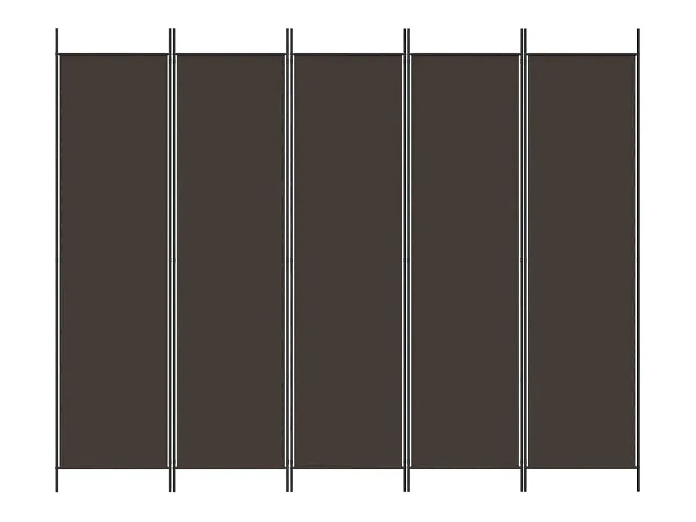 Mampara divisoria de 5 paneles Marrón 250x200 cm Tela Marru00f3n Outlet