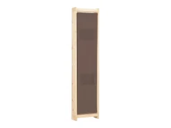 Biombo-Mampara divisoria de 4 paneles Marrón 160x170x4 cm Tela Marru00f3n