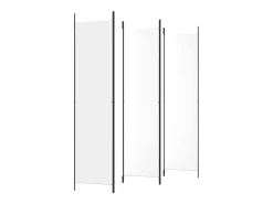 Mampara divisoria de 5 paneles Tela Blanca 250x220 cm Blanco