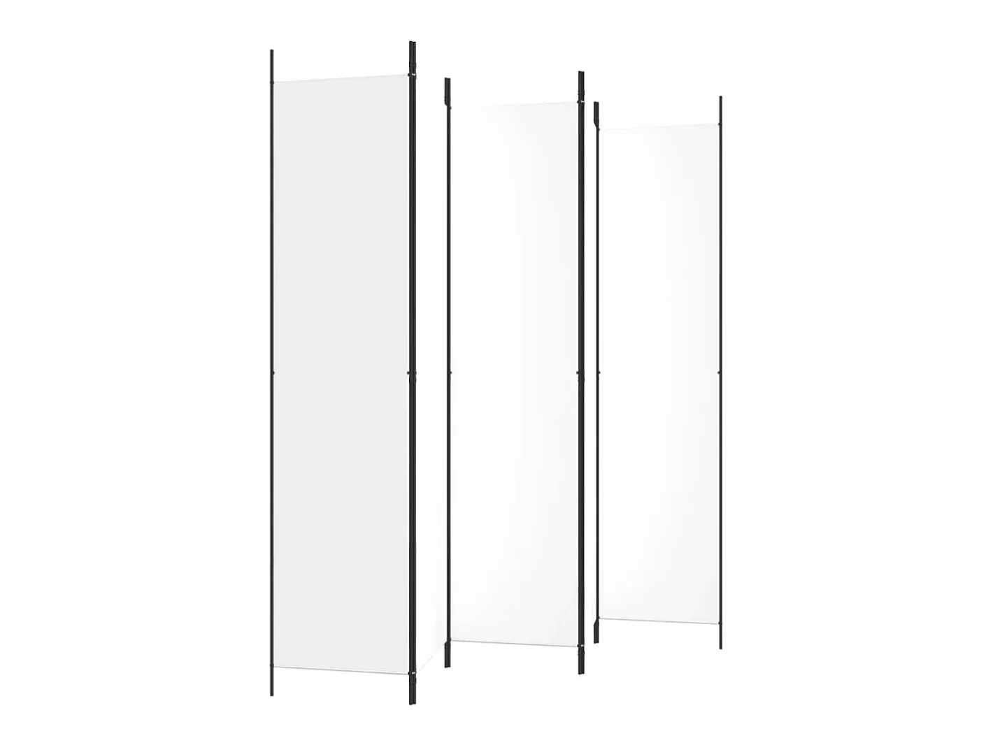 Mampara divisoria de 5 paneles Tela Blanca 250x220 cm Blanco