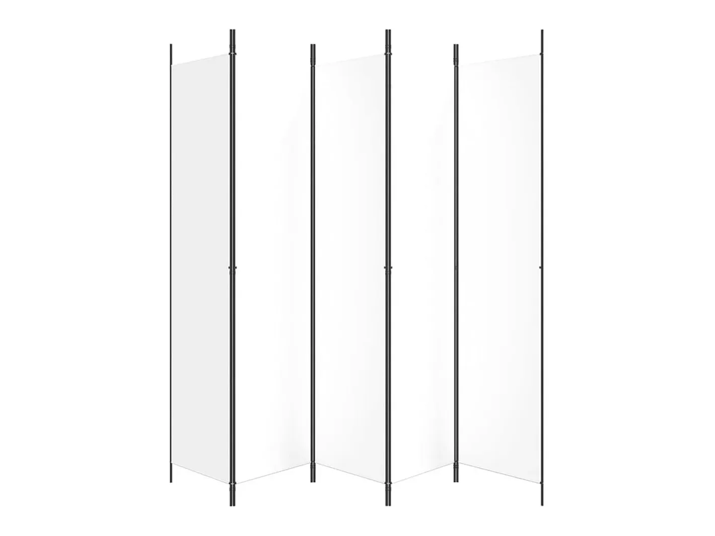Mampara divisoria de 5 paneles Tela Blanca 250x220 cm Blanco