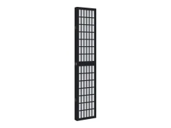 Biombo-Mampara divisoria de 5 paneles en madera maciza de paulownia negra Negro