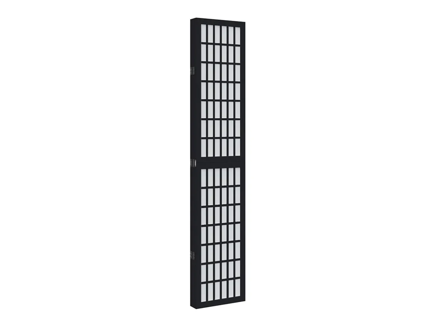 Biombo-Mampara divisoria de 5 paneles en madera maciza de paulownia negra Negro