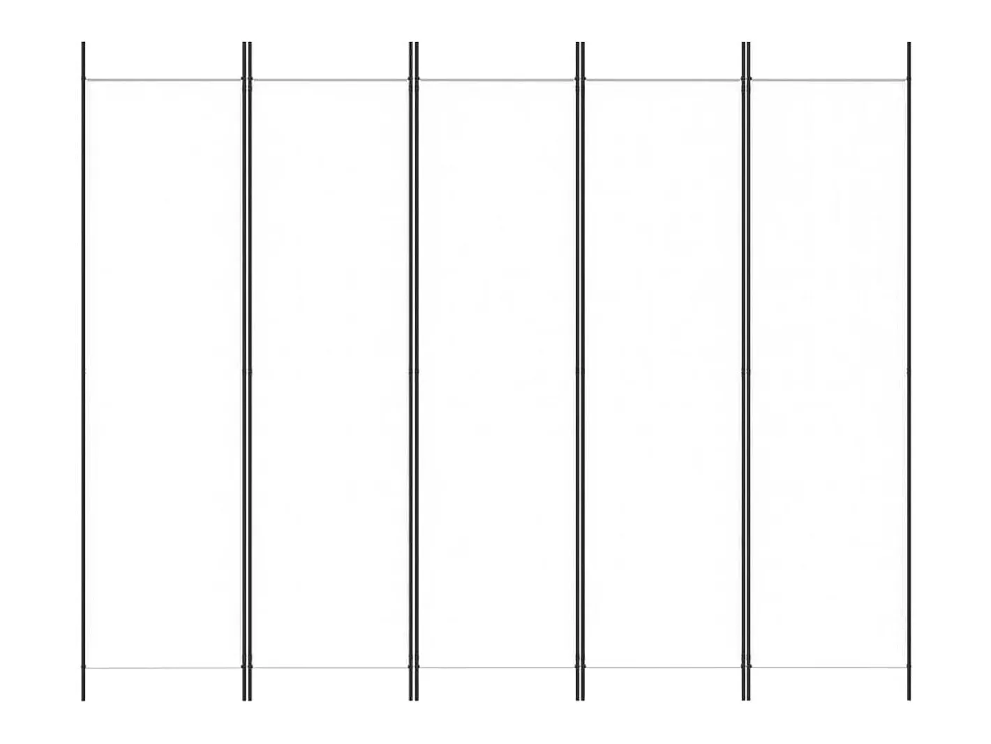 Mampara divisoria de 5 paneles Tela Blanca 250x200 cm Blanco Discount