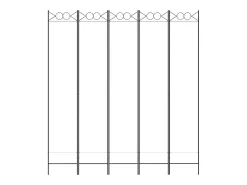 Mampara divisoria de 5 paneles Tela Blanca 200x220 cm Blanco New