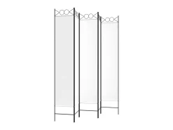 Mampara divisoria de 5 paneles Tela Blanca 200x220 cm Blanco New