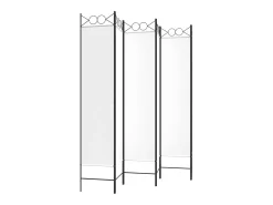 Mampara divisoria de 6 paneles Tela Blanca 240x200 cm Blanco Clearance