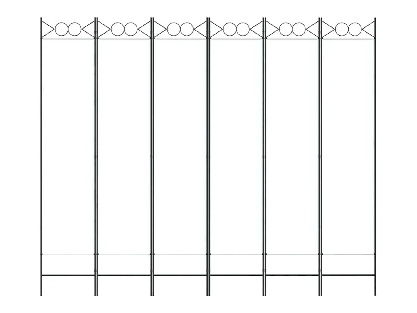 Mampara divisoria de 6 paneles Tela Blanca 240x200 cm Blanco Clearance