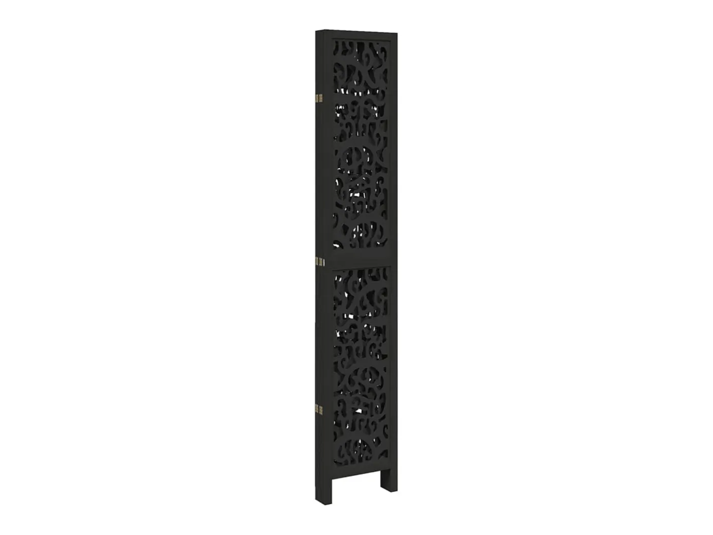Best Mampara divisoria de 5 paneles en madera maciza de paulownia negra Negro