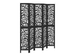 Best Mampara divisoria de 5 paneles en madera maciza de paulownia negra Negro