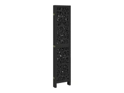 Online Mampara divisoria de 5 paneles en madera maciza de paulownia negra Negro