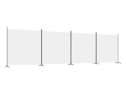 Mampara divisoria de 4 paneles 698x180 cm Tela Blanco Outlet