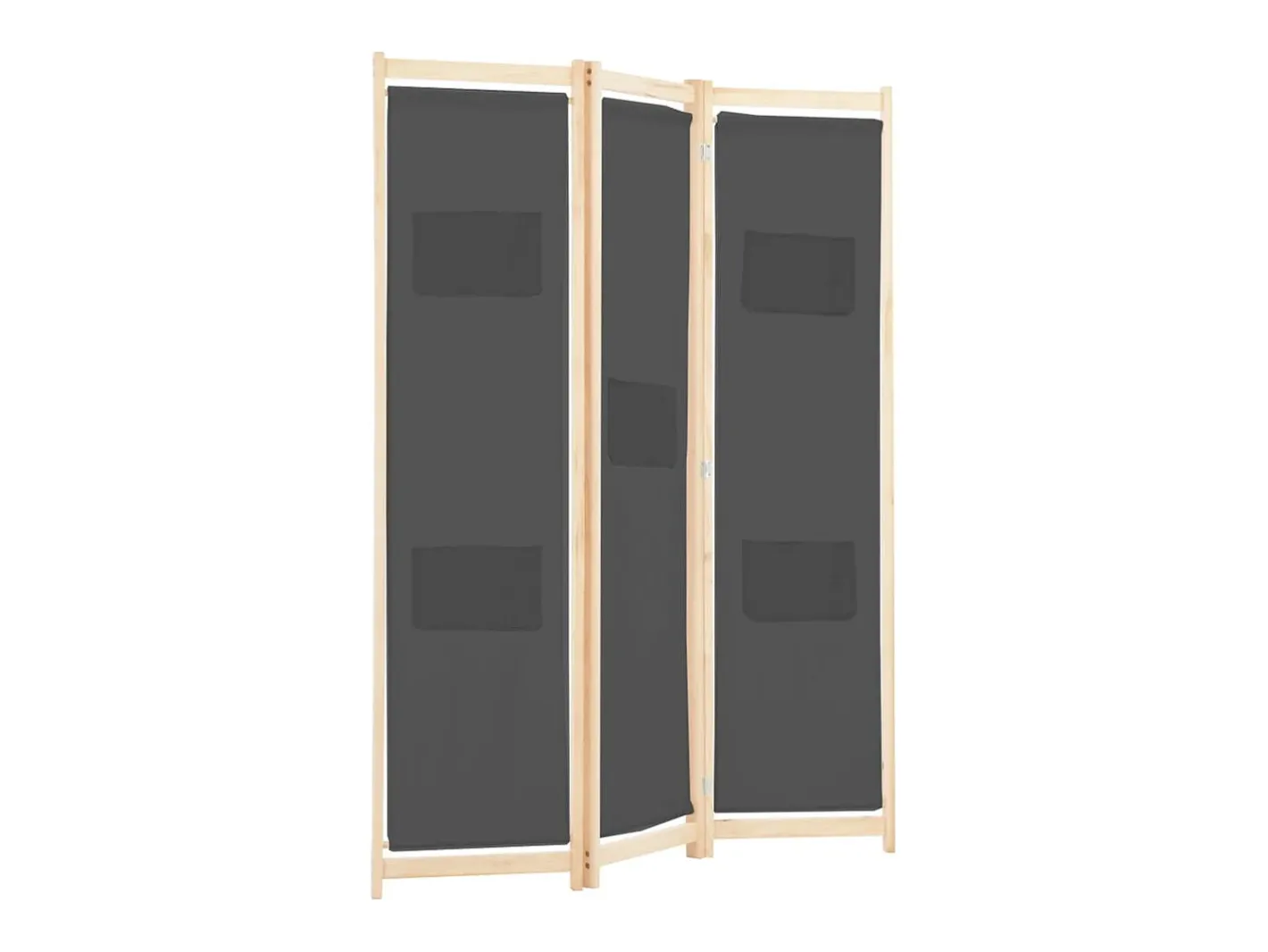 Biombo-Mampara divisoria de 3 paneles 120x170x4 cm Tela Gris