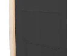 Biombo-Mampara divisoria de 3 paneles 120x170x4 cm Tela Gris