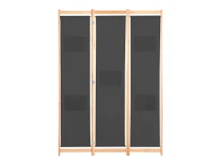 Biombo-Mampara divisoria de 3 paneles 120x170x4 cm Tela Gris
