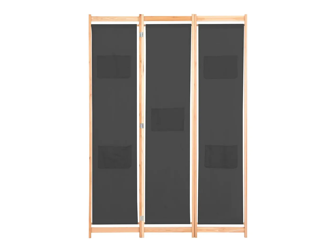 Biombo-Mampara divisoria de 3 paneles 120x170x4 cm Tela Gris