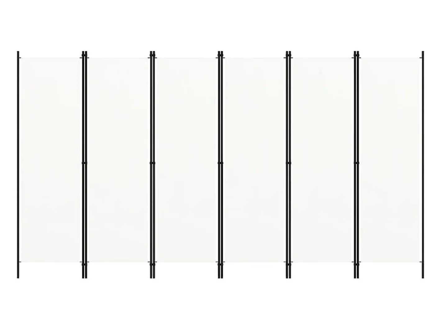 Hot Mampara divisoria de 6 paneles Blanca 300x180 cm Blanco