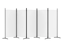Mampara divisoria de 5 paneles Tela Blanca 433x180 cm Blanco New