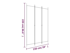 Hot Mampara divisoria de 3 paneles Marrón 150x220 cm Tela Marru00f3n