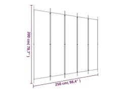 Mampara divisoria de 5 paneles Tela Negra 250x200 cm Negro Hot