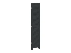 Biombo-Mampara divisoria de 5 paneles en madera maciza de paulownia negra Negro
