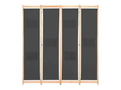 Discount Mampara divisoria de 4 paneles 160x170x4 cm Tela Gris