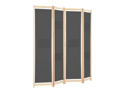 Discount Mampara divisoria de 4 paneles 160x170x4 cm Tela Gris