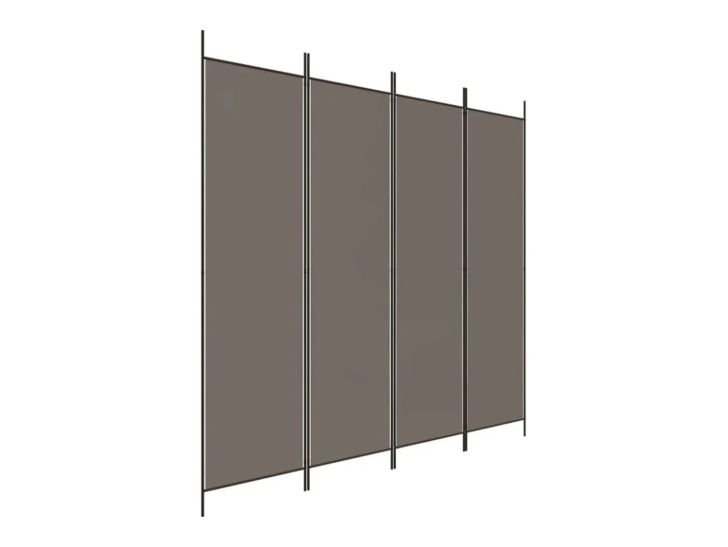 Mampara divisoria de 4 paneles Antracita 698x180 cm Tejido Gris Sale