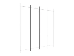 Biombo-Mampara divisoria de 4 paneles Tela Blanca 200x200 cm Blanco