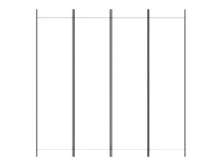 Biombo-Mampara divisoria de 4 paneles Tela Blanca 200x200 cm Blanco