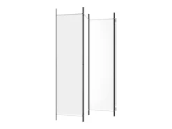 Biombo-Mampara divisoria de 4 paneles Tela Blanca 200x200 cm Blanco