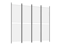 Mampara divisoria de 4 paneles Tela Blanca 200x180 cm Blanco Outlet