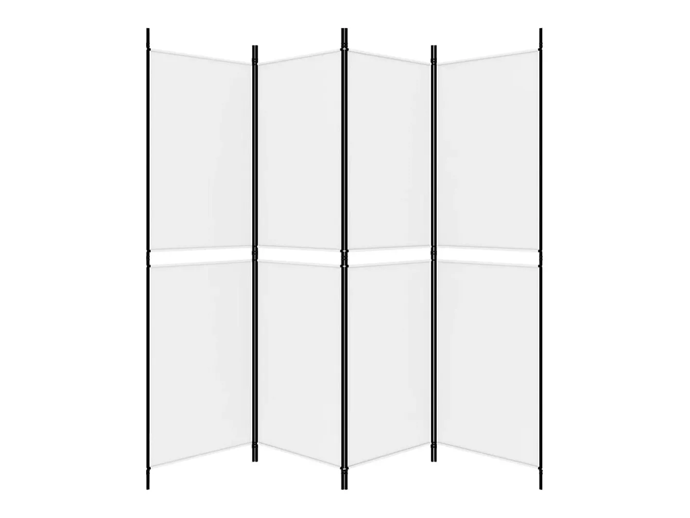 Mampara divisoria de 4 paneles Tela Blanca 200x180 cm Blanco Outlet