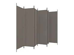 Mampara divisoria de 6 paneles Antracita 300x220 cm Tejido Gris Outlet