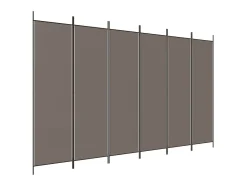 Mampara divisoria de 6 paneles Antracita 300x220 cm Tejido Gris Outlet