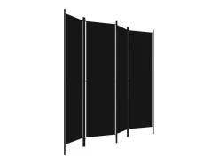 Online Mampara divisoria de 4 paneles Negra 200x180 cm Negro