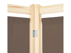 Sale Mampara divisoria de 6 paneles Marrón 240 x 170 x 4 cm Tela Marru00f3n
