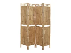 Biombo-Mampara divisoria de bambú de 4 paneles 160x180 cm Marru00f3n