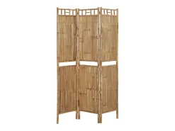 Biombo-Mampara divisoria de bambú de 3 paneles 120x180 cm Marru00f3n