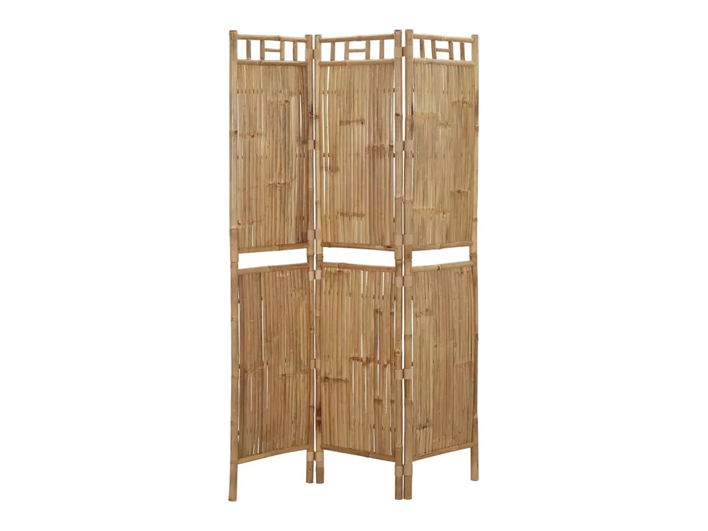 Biombo-Mampara divisoria de bambú de 3 paneles 120x180 cm Marru00f3n