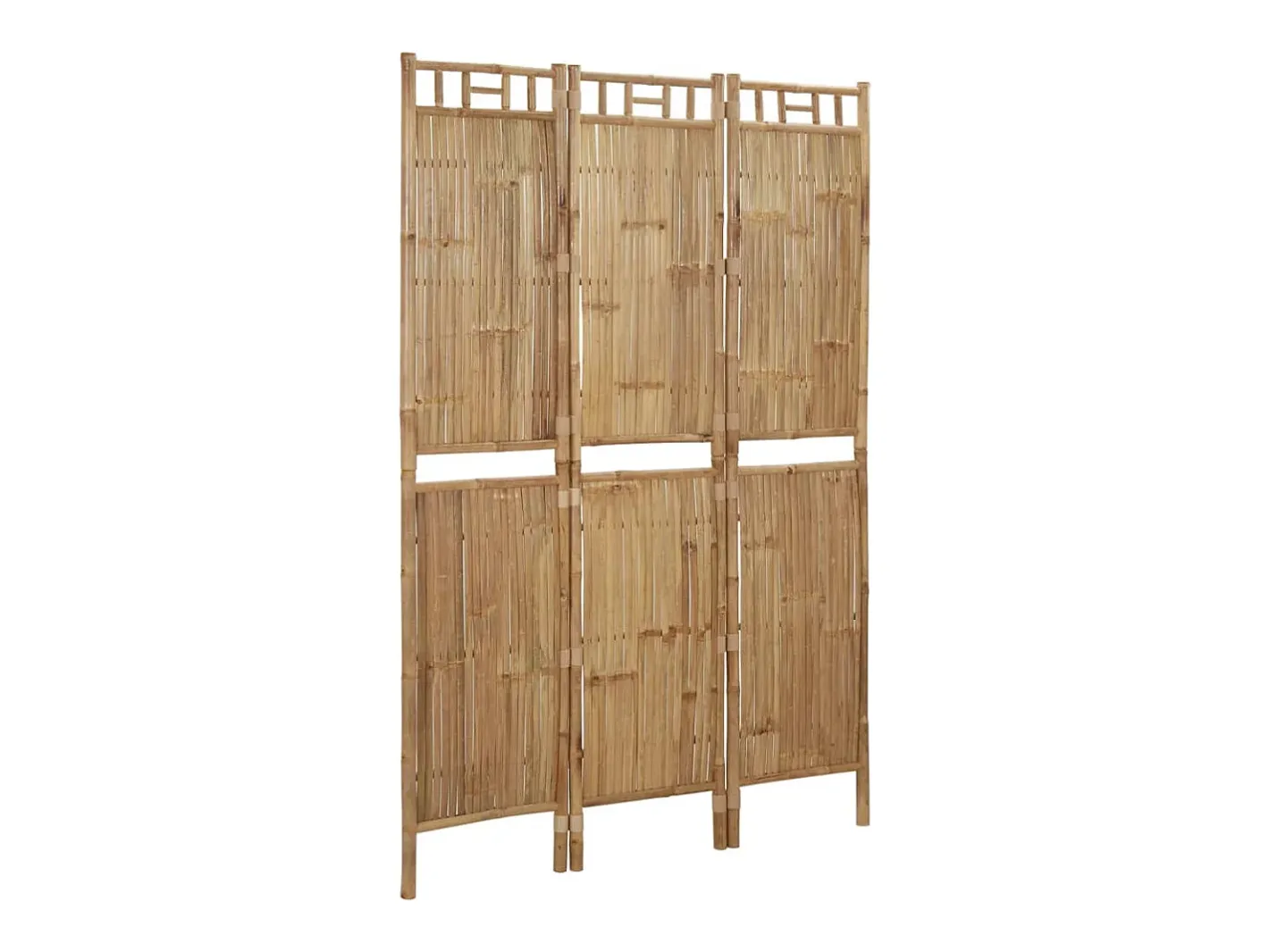 Biombo-Mampara divisoria de bambú de 3 paneles 120x180 cm Marru00f3n