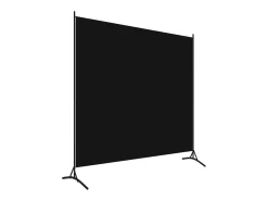 Biombo-Mampara divisoria negra de tela 175x180 cm Negro