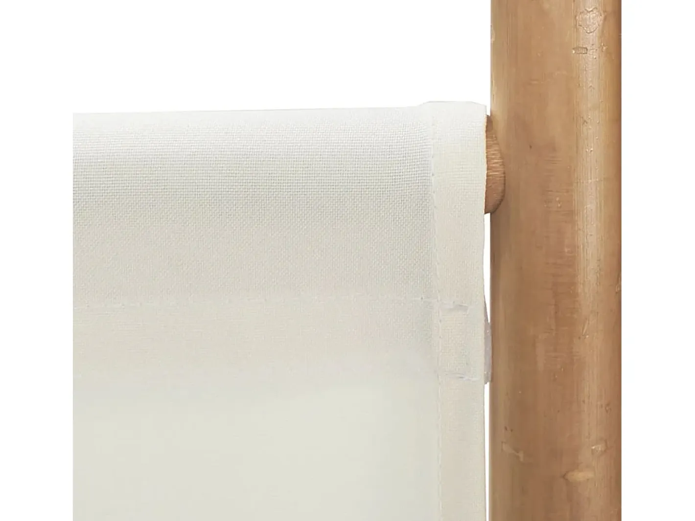 New Mampara plegable 6 paneles 240 cm Bambú y lona Crema