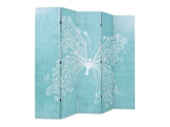 Biombo-Mampara plegable 200 x 170 cm Papillon Bleu Azul