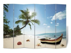 Mampara plegable 217x170 cm Playa Multicolor Discount